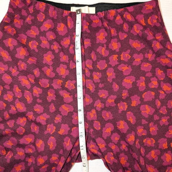 Anthropologie | Plum Knit Flare Pants with Abstract Floral Print | Size XS - Picture 14 of 15